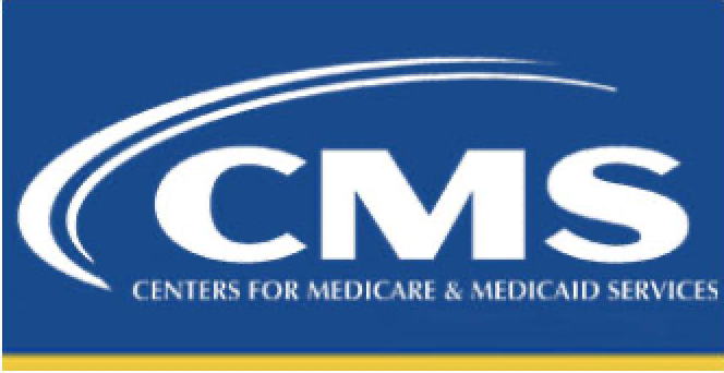 blue and yellow logo for Centers for Medicare and Medicaid Services